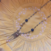 Load image into Gallery viewer, Blueberry Banner Opera Necklace