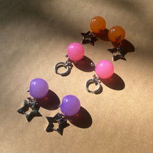 Load image into Gallery viewer, Starfall Purple Bobble Earrings
