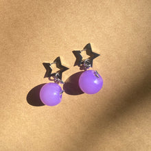 Load image into Gallery viewer, Starfall Purple Bobble Earrings
