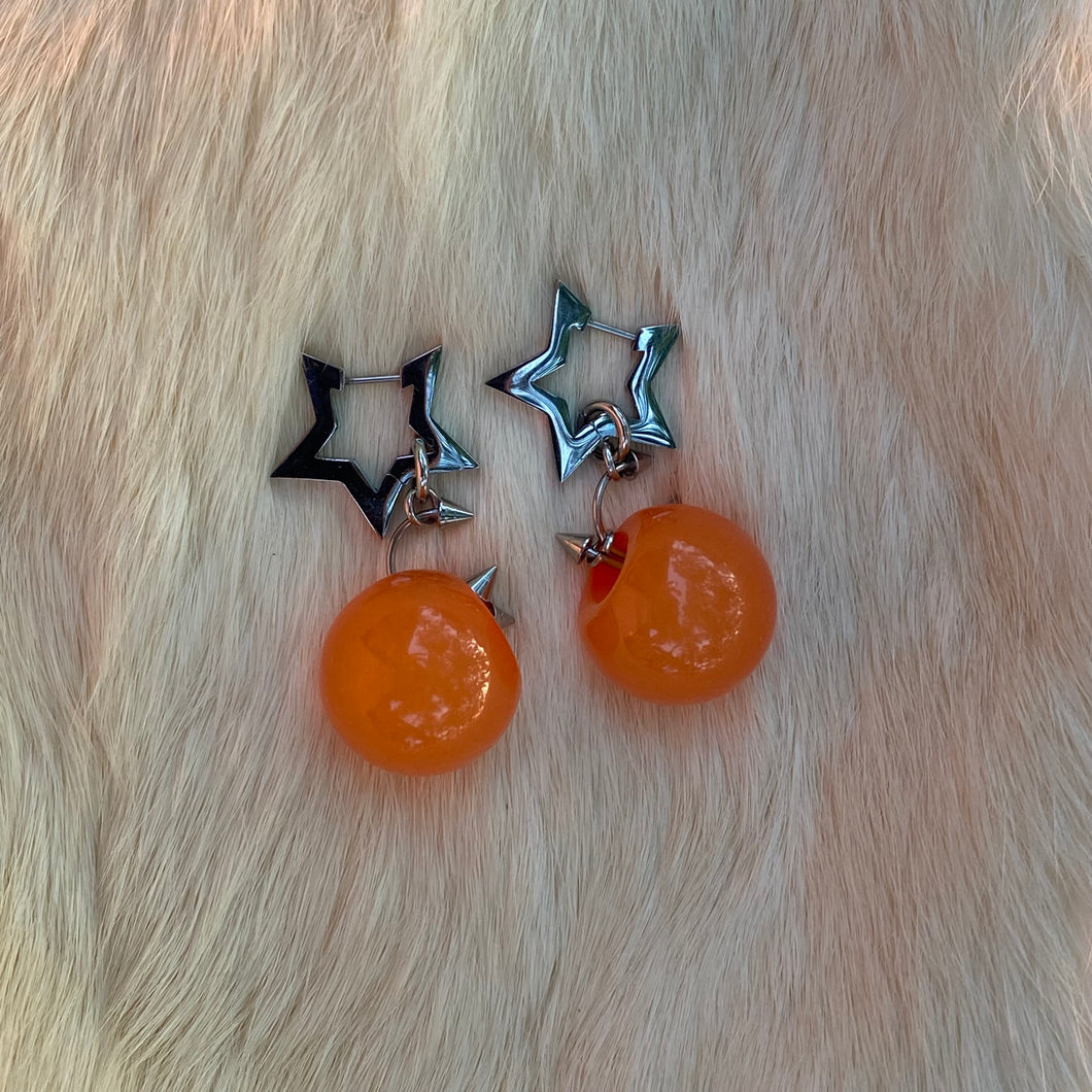 Starfall Orange Bobble Earrings