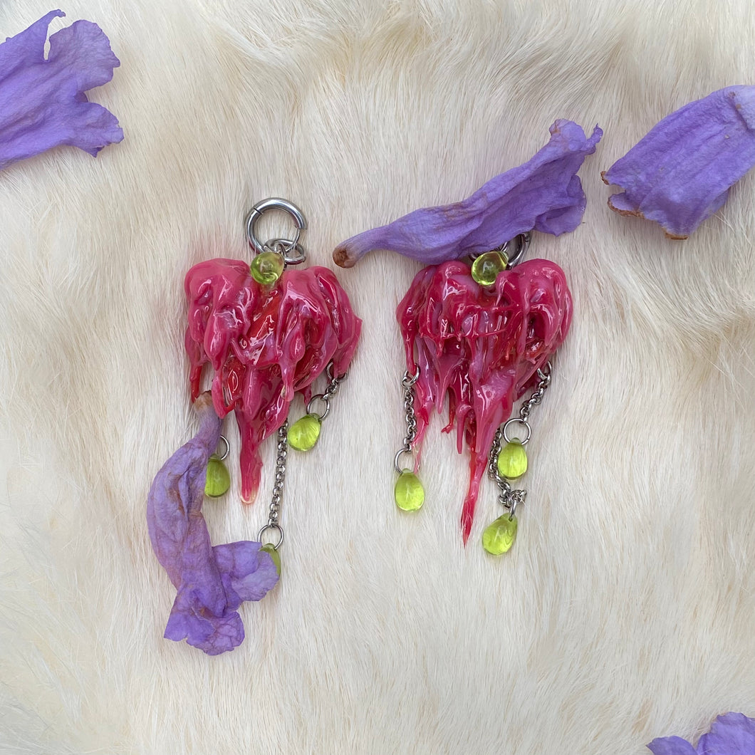 Poisoned Apple Heart Earrings