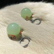 Load image into Gallery viewer, Green Apple Bobble Earrings
