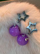 Load image into Gallery viewer, Starfall Purple Bobble Earrings
