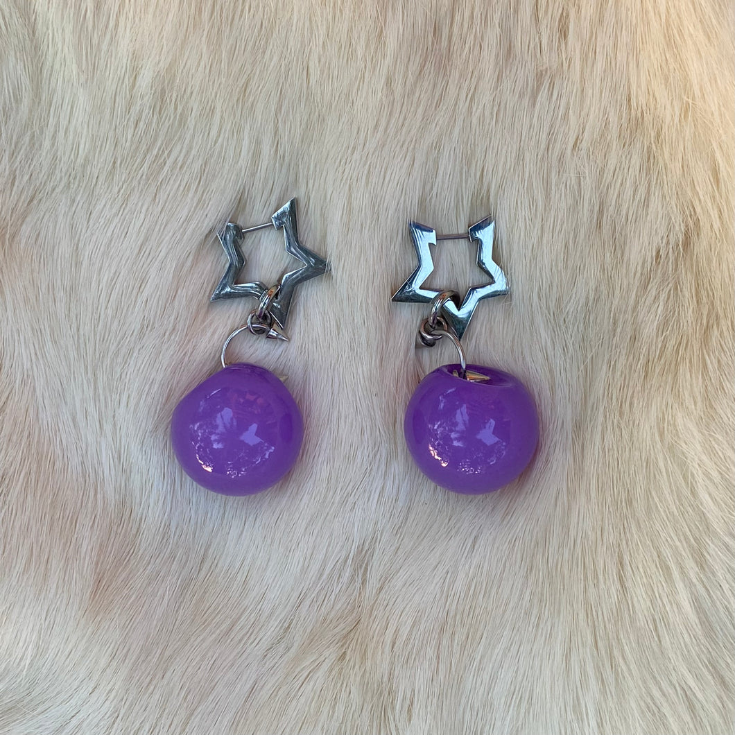 Starfall Purple Bobble Earrings