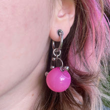 Load image into Gallery viewer, Pierced Pink Bobble Earrings
